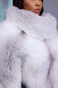 Women's Ruby Fox Fur Poncho [Arctic Fox]