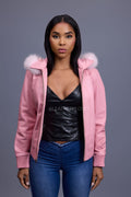 Women's BB Jacket With Premium Fox Fur Hood [Bubble Pink]