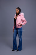 Women's BB Jacket With Premium Fox Fur Hood [Bubble Pink]