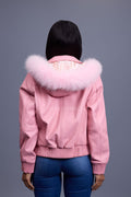 Women's BB Jacket With Premium Fox Fur Hood [Bubble Pink]