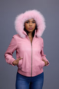 Women's BB Jacket With Premium Fox Fur Hood [Bubble Pink]