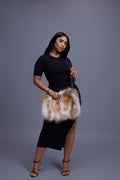 Sasha Fox Fur Crossbody Bag Medium Size [Natural]