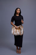 Sasha Fox Fur Crossbody Bag Medium Size [Natural]