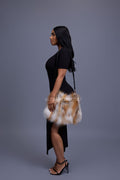 Sasha Fox Fur Crossbody Bag Medium Size [Natural]