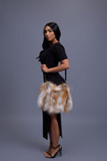 Sasha Fox Fur Crossbody Bag Medium Size [Natural]