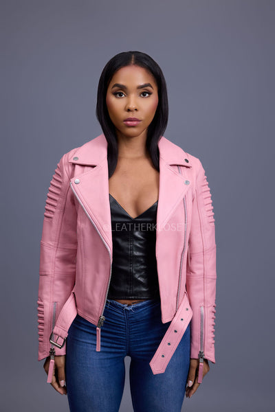 Women's Trey Biker [Bubble Pink] – LeatherKloset