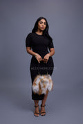 Sasha Fox Fur Crossbody Bag Small Size [Natural]