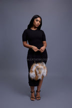 Sasha Fox Fur Crossbody Bag Small Size [Natural]
