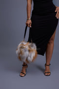Sasha Fox Fur Crossbody Bag Small Size [Natural]