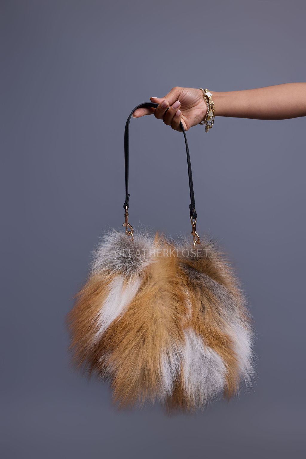 Sasha Fox Fur Crossbody Bag Small Size [Natural]