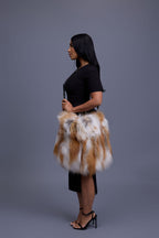 Sasha Fox Fur Crossbody Bag Large Size [Natural]