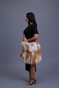 Sasha Fox Fur Crossbody Bag Large Size [Natural]