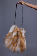 Sasha Fox Fur Crossbody Bag Large Size [Natural]