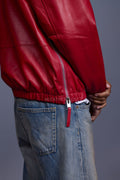 Men's Leather Hoodie [Red]