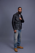 Men's Safari Leather Jacket [Black]