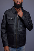 Men's Safari Leather Jacket [Black]