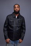 Men's Safari Leather Jacket [Black]