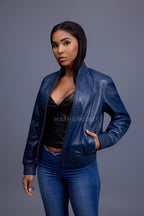 Women's BB Leather Jacket [Navy]