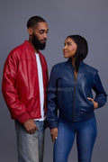 Women's BB Leather Jacket [Navy]