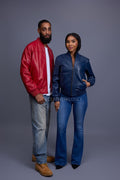 Men's Classic Baseball Leather Jacket [Red]