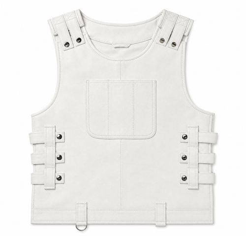 Men's Leather Vegas Vest [White]