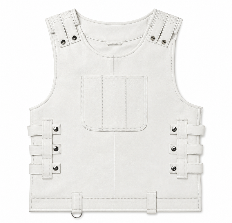 Men's Leather Vegas Vest [White]