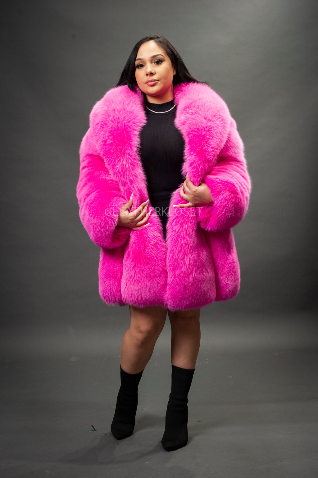 Women's Fox Parka Coat [Pink]