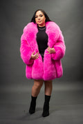 Women's Fox Parka Coat [Pink]