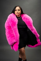 Women's Fox Parka Coat [Pink]