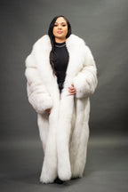 Women's Full Length Fox Trench [Arctic]