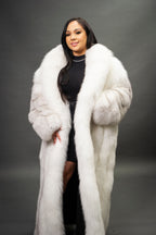 Women's Full Length Fox Trench [Arctic]