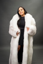 Women's Full Length Fox Trench [Arctic]