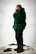 Men's Miles Fox Fur Bomber Jacket [Green]