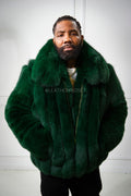 Men's Miles Fox Fur Bomber Jacket [Green]