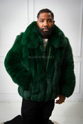 Men's Miles Fox Fur Bomber Jacket [Green]