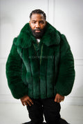 Men's Miles Fox Fur Bomber Jacket [Green]