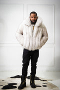 Men's Miles Fox Fur Bomber Jacket [Natural White]