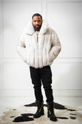 Men's Miles Fox Fur Bomber Jacket [Natural White]