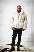 Men's Miles Fox Fur Bomber Jacket [Natural White]