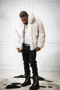 Men's Miles Fox Fur Bomber Jacket [Natural White]