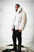 Men's Miles Fox Fur Bomber Jacket [Natural White]