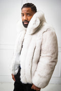 Men's Miles Fox Fur Bomber Jacket [Natural White]