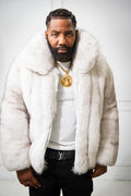 Men's Miles Fox Fur Bomber Jacket [Natural White]