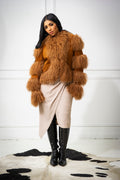 Women's Suede And Mongolian Fur Combo [Brown]