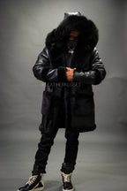 Men's Stealth Real Sheepskin Shearling Duffle [Black]
