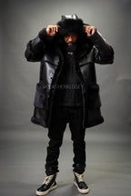 Men's Stealth Real Sheepskin Shearling Duffle [Black]
