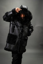 Men's Stealth Real Sheepskin Shearling Duffle [Black]