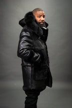 Men's Stealth Real Sheepskin Shearling Duffle [Black]