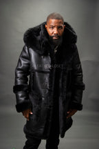 Men's Stealth Real Sheepskin Shearling Duffle [Black]