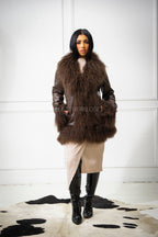 Women's Hazel Leather And Mongolian Fur [Chocolate/Chocolate]